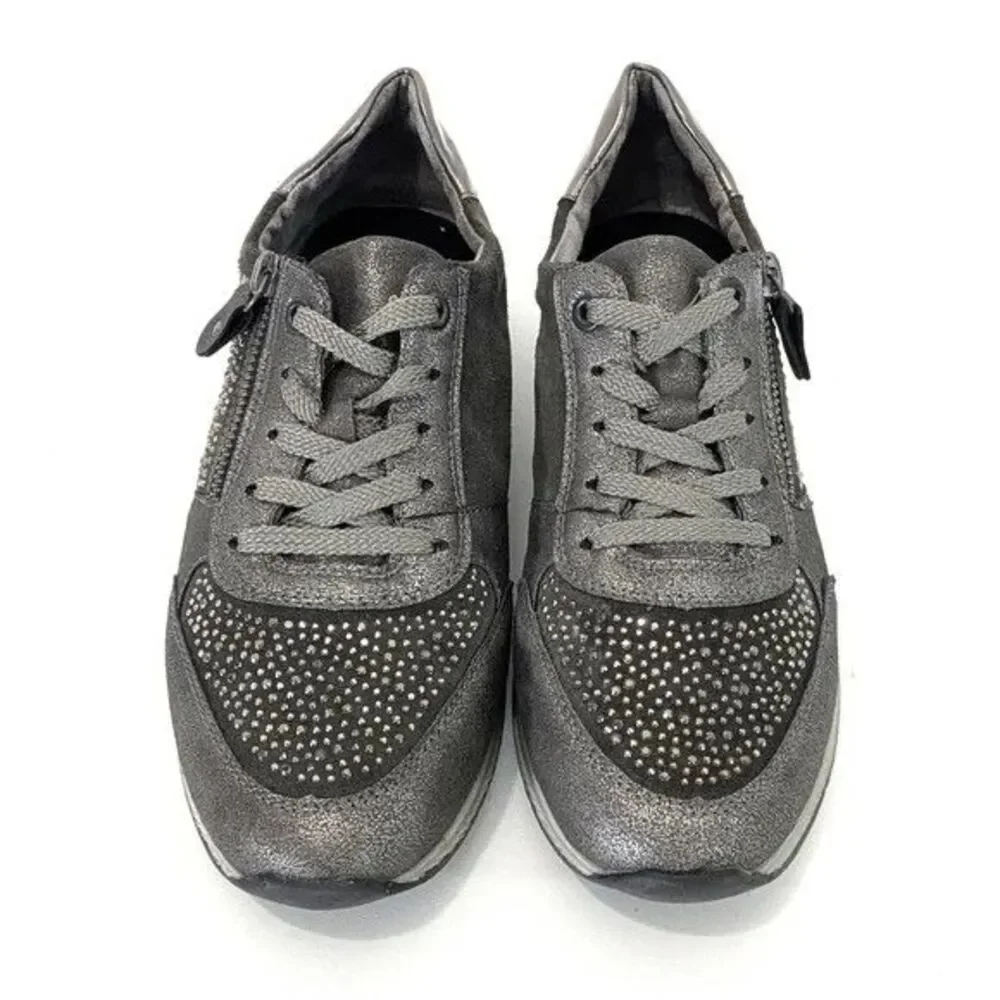 Remonte Soft Rhinestone Metallic Soraya Sneakers - Size EU 37 / US 6 - 6.5 Women